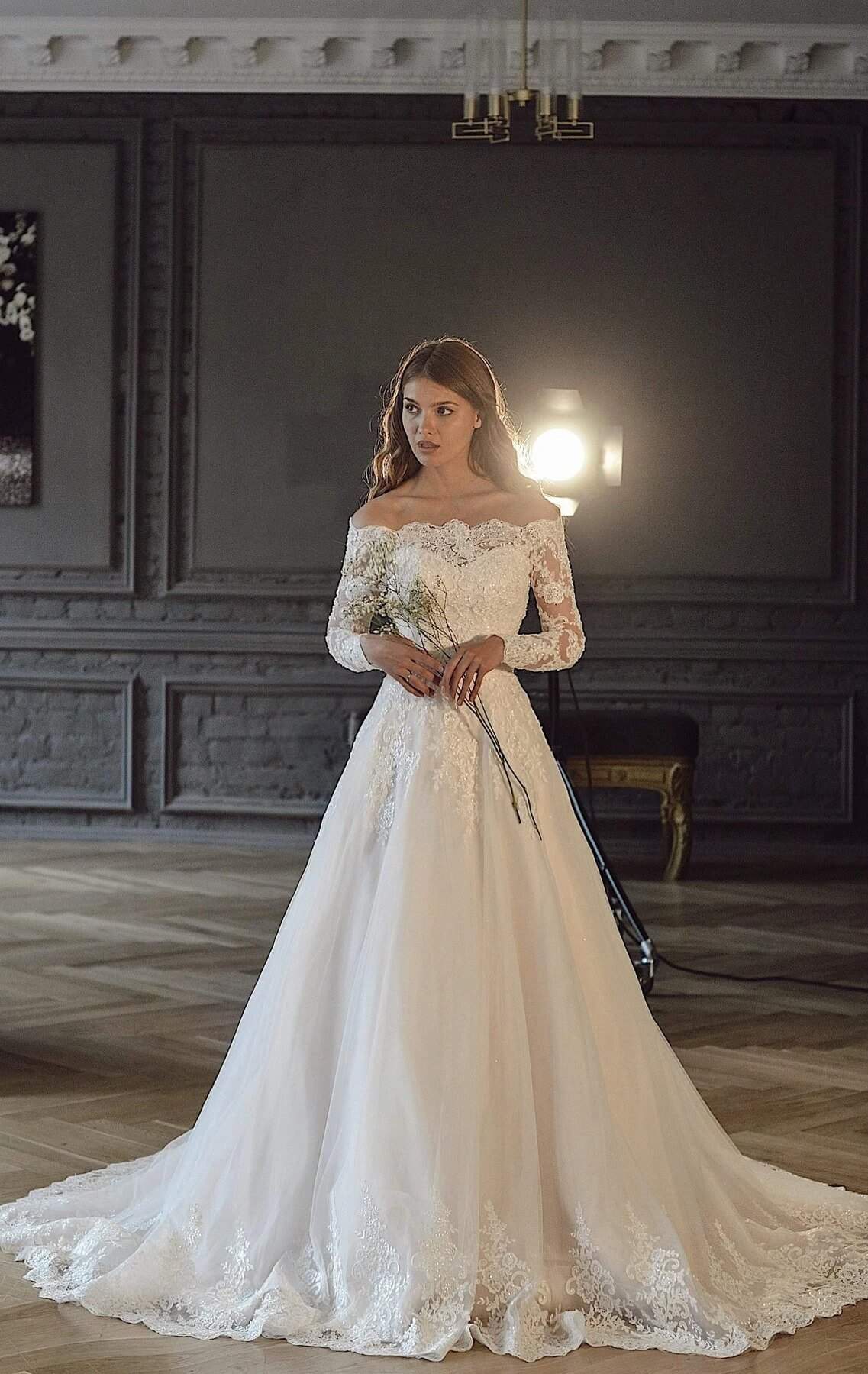 Olivia Off The Shoulder A Line Wedding Dress