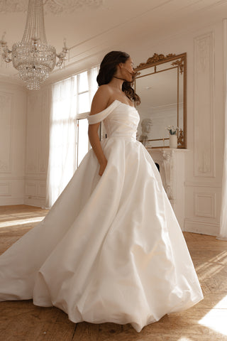 Satin Wedding Dress Dorothy with Balloon Skirt - Olivia Bottega