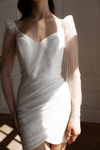 Wedding Dress Calista with Detachable Sleeves - Olivia Bottega