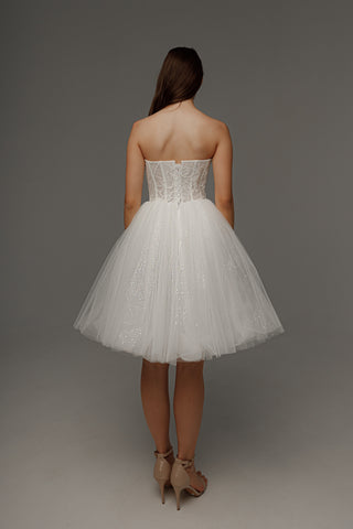 Short Wedding Dress Helena with Detachable Straps