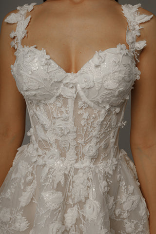 Short Floral Lace Wedding Dress Selkie