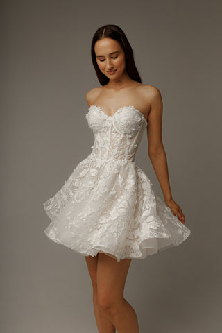 Short Floral Lace Wedding Dress Selkie