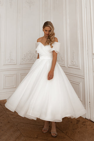 Organza Midi Wedding Dress Hellebore