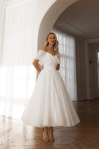 Organza Midi Wedding Dress Hellebore