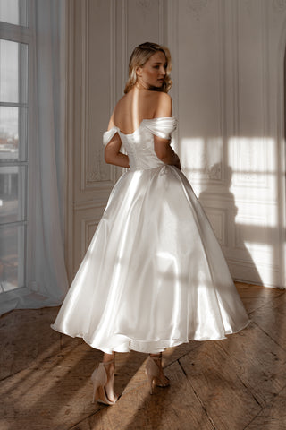 Organza Tea Length Wedding Dress Alraune