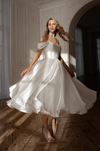 Organza Tea Length Wedding Dress Alraune