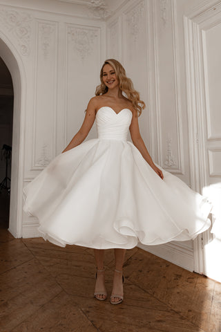 Organza Midi Wedding Dress Lamia