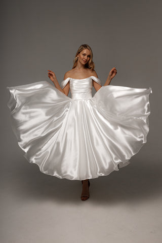 Organza Tea Length Wedding Dress Alraune