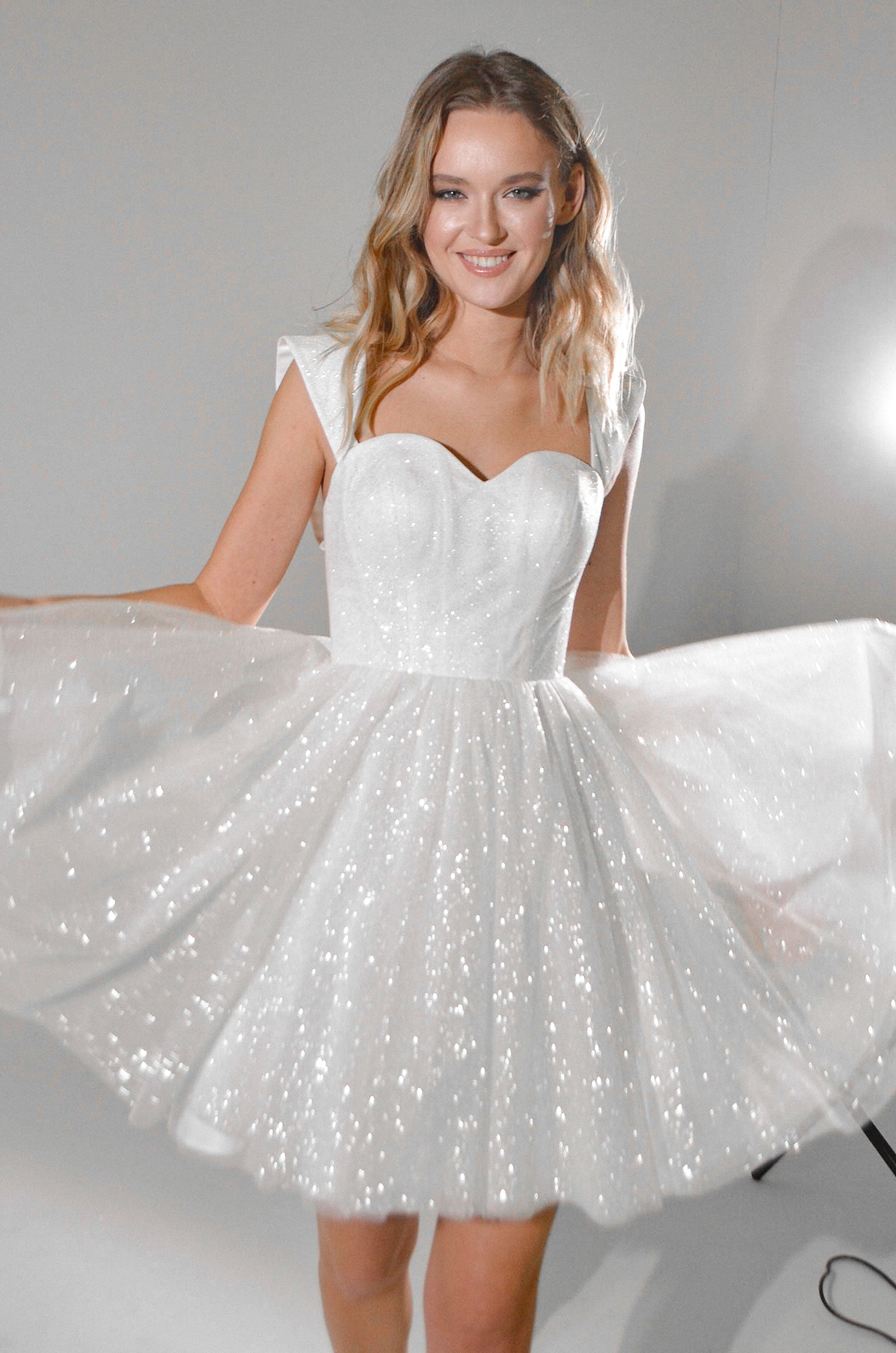 Short Sparkly Wedding Dress Milana ...