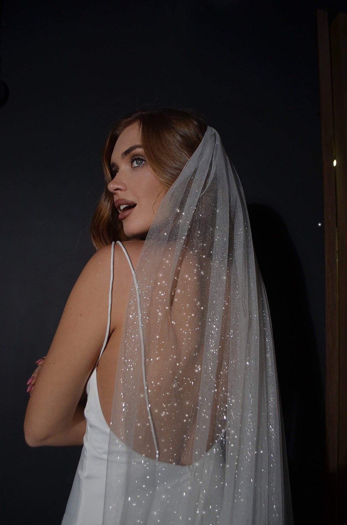 Shiny Wedding Dress Bree With A High Front Slit Olivia Bottega 0719