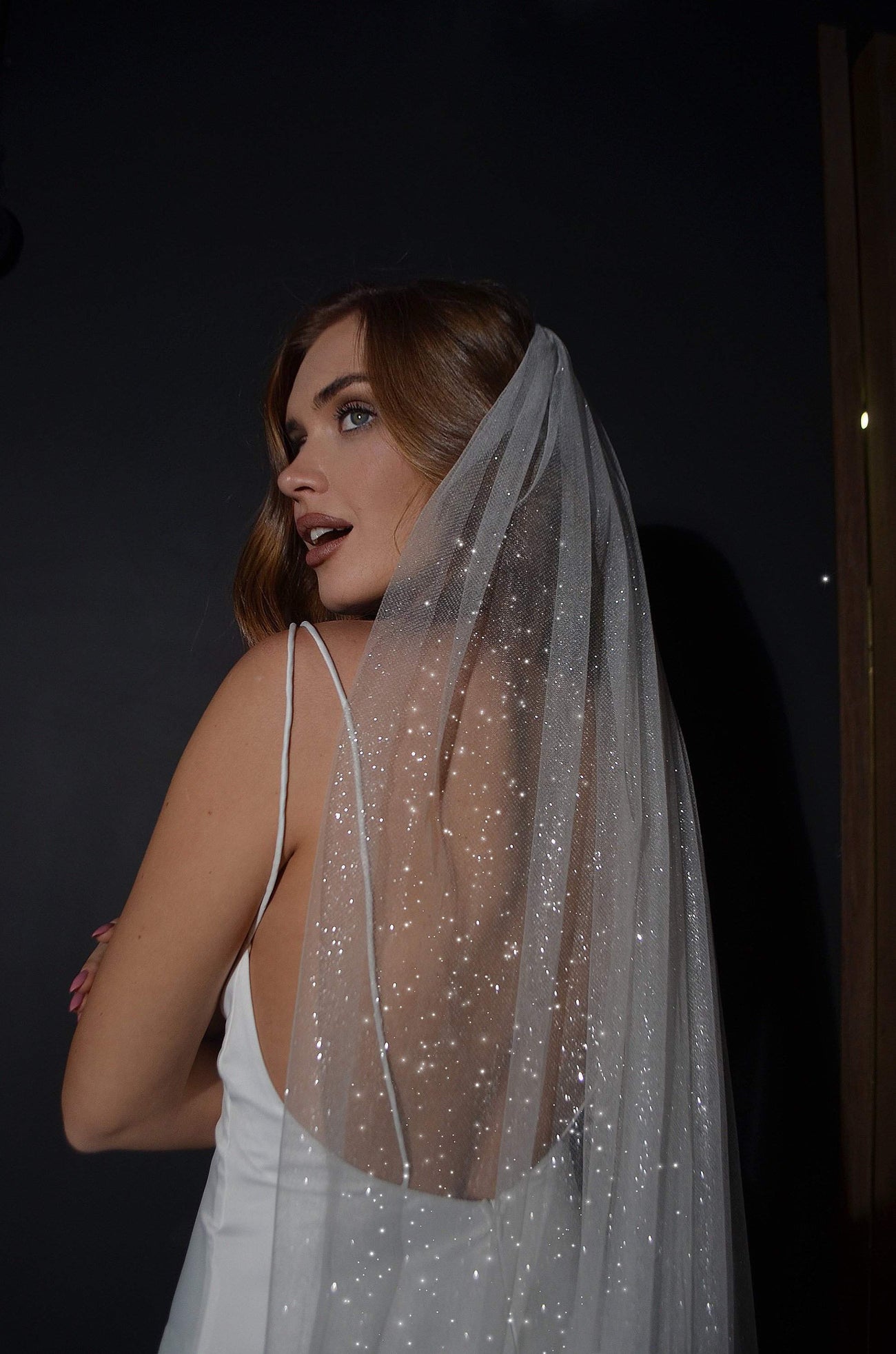 Shiny Wedding Dress Bree With A High Front Slit Olivia Bottega 6026