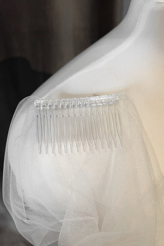 Two-Tier Wedding Veil with 3D Applique - Olivia Bottega