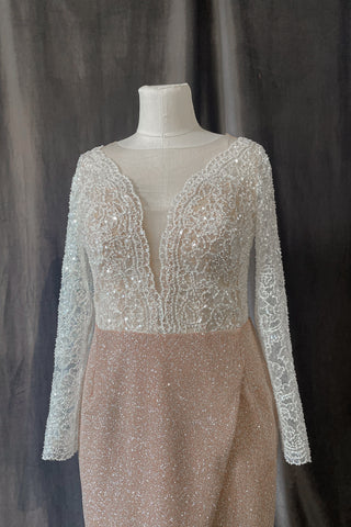 Midi Sparkly Wedding Dress Milli - Olivia Bottega