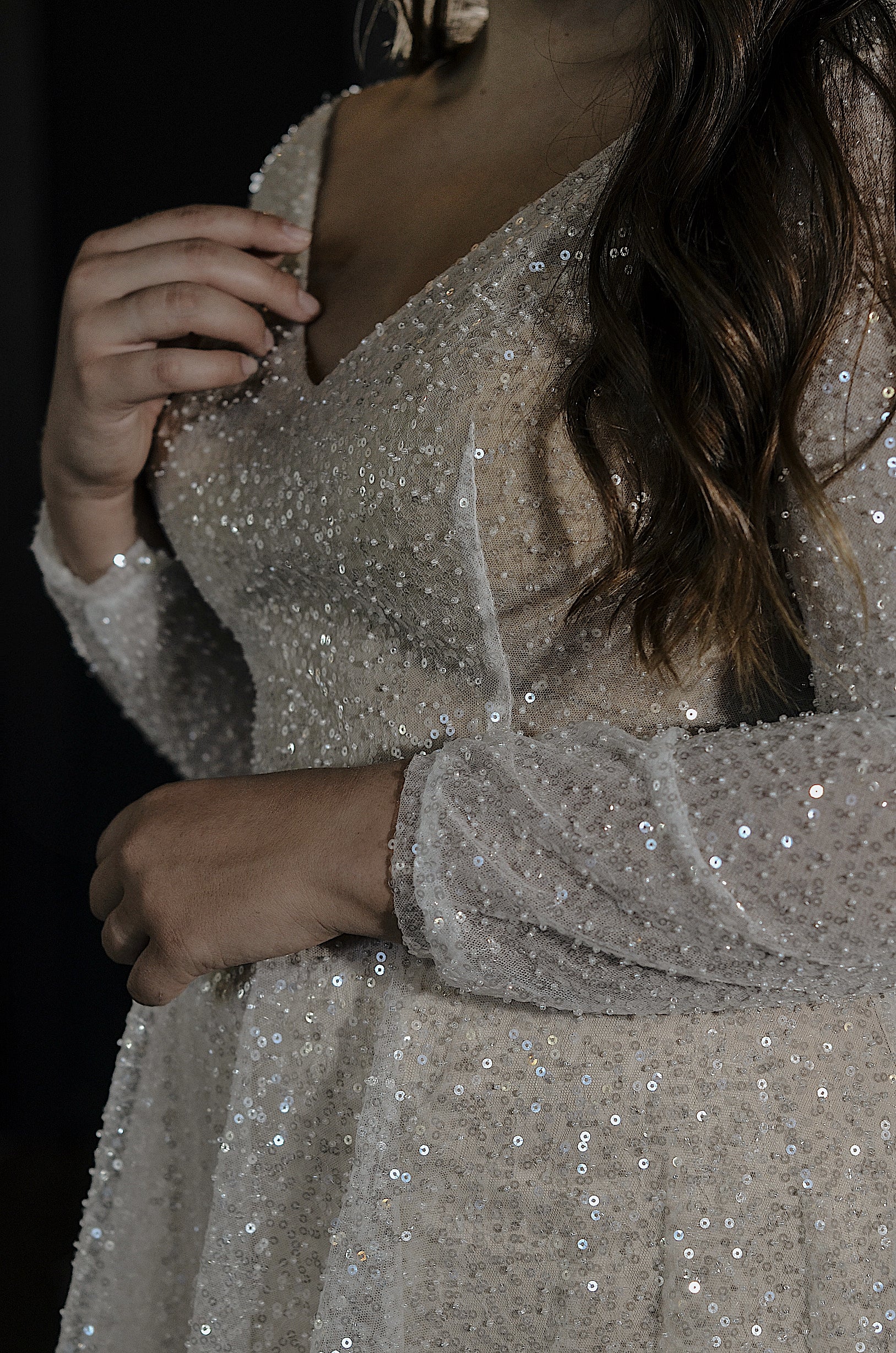 Plus Size Sequin Wedding Dress Feilin – Olivia Bottega