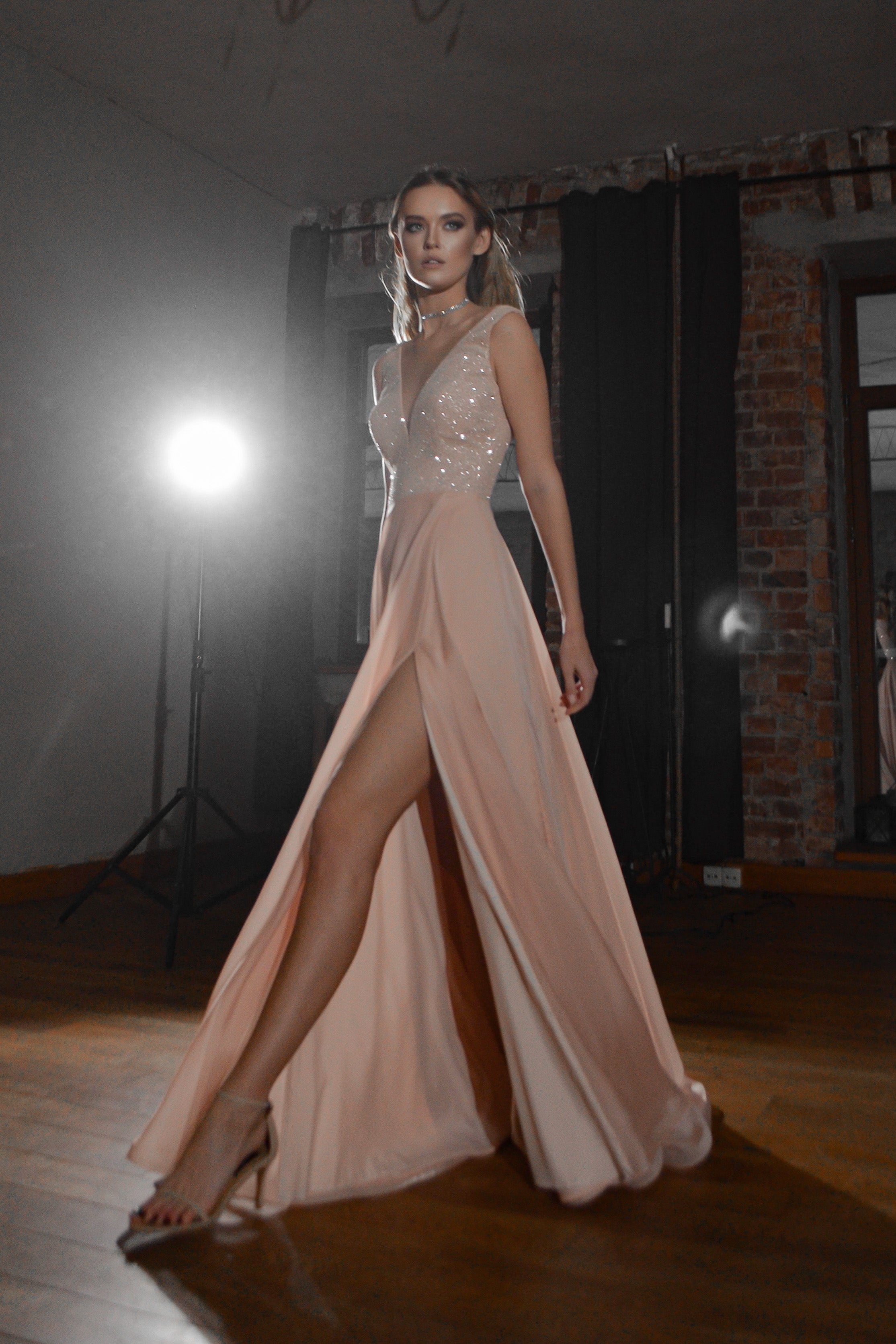 Satin Evening Dress Jenni With Leg Slit – Olivia Bottega