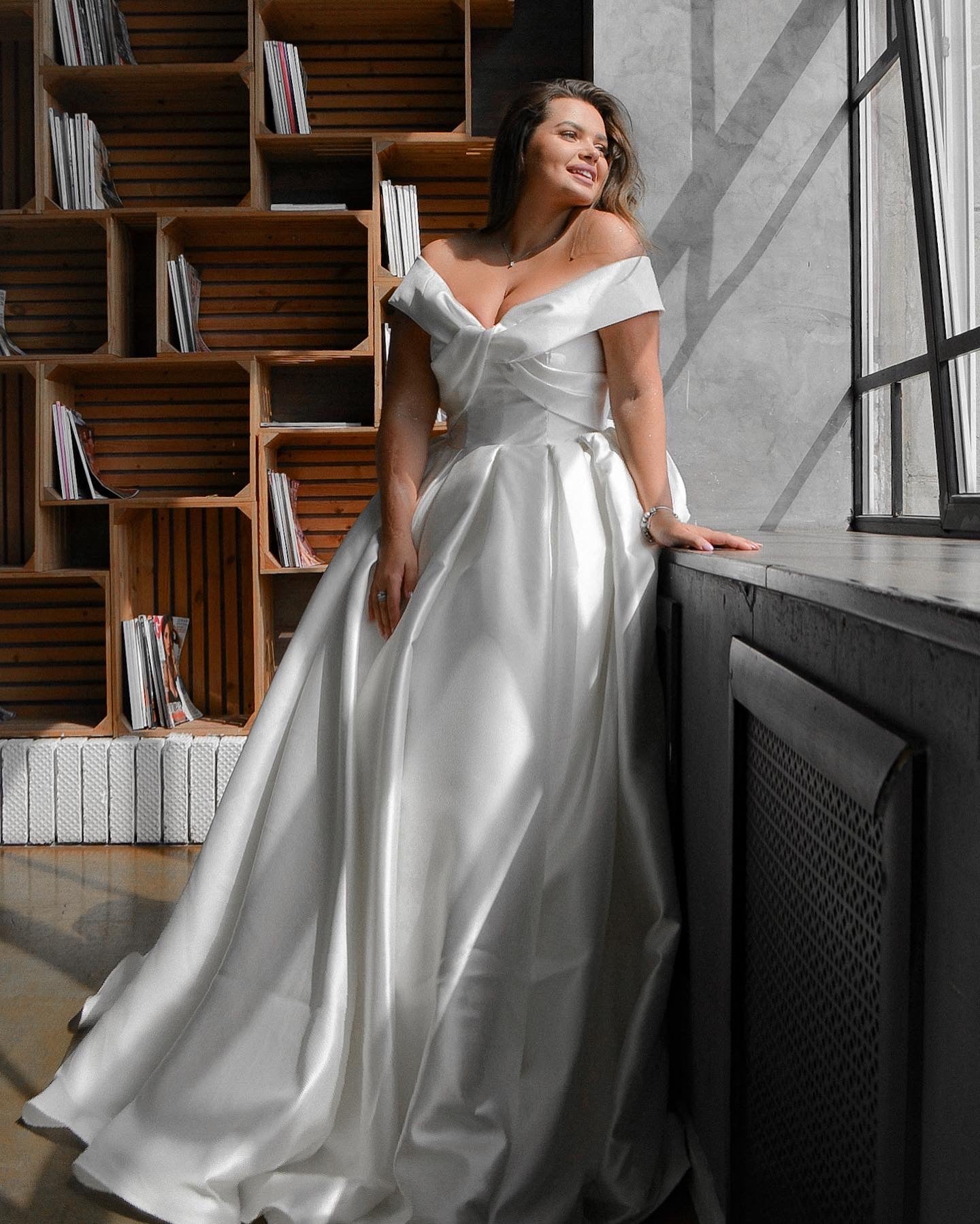 A-line Satin Wedding Dress SIBI With a Corset and a Skirt With a Train -   Ireland