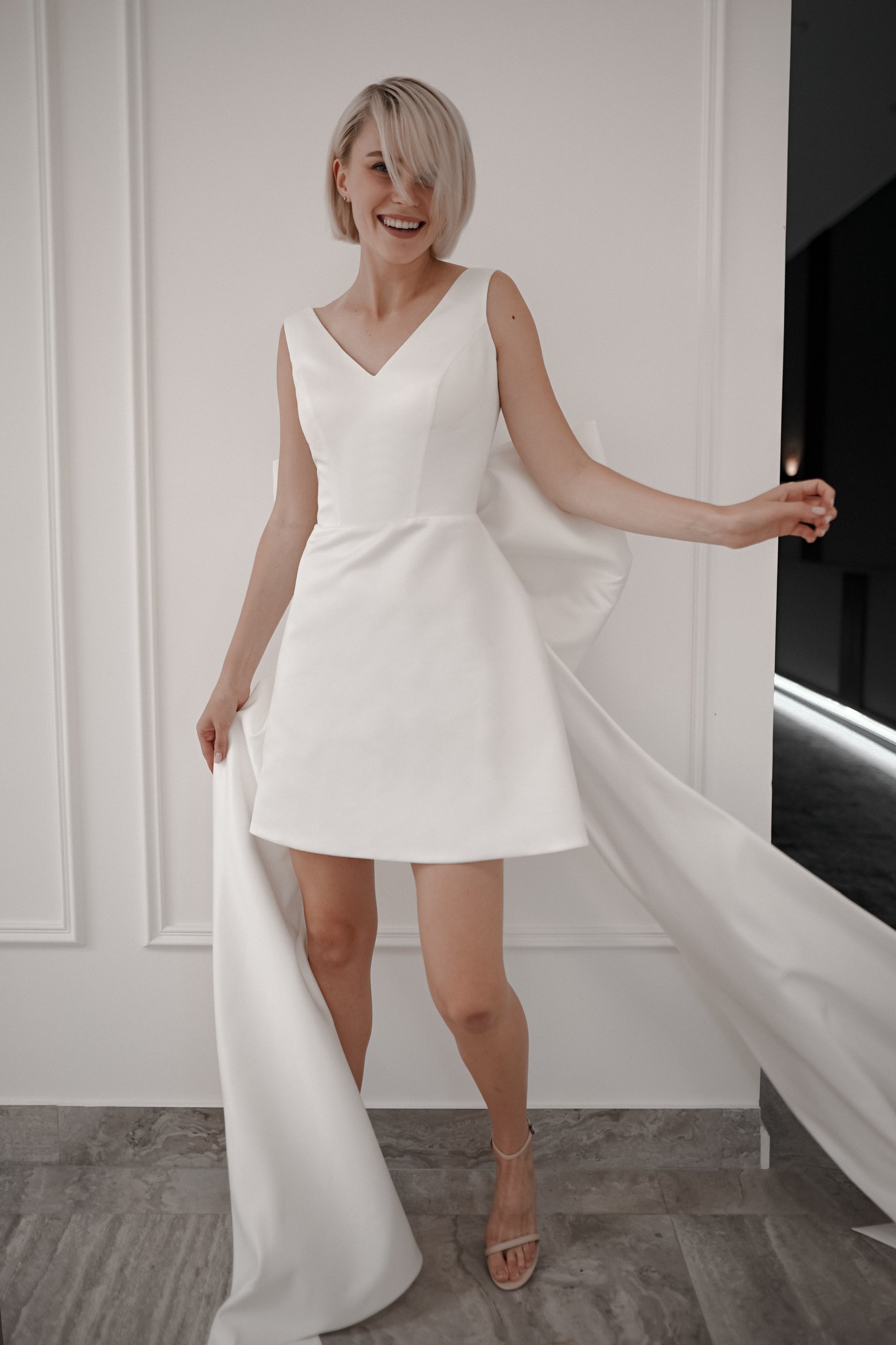 Bow Mini Wedding Dress – Velo Bianco