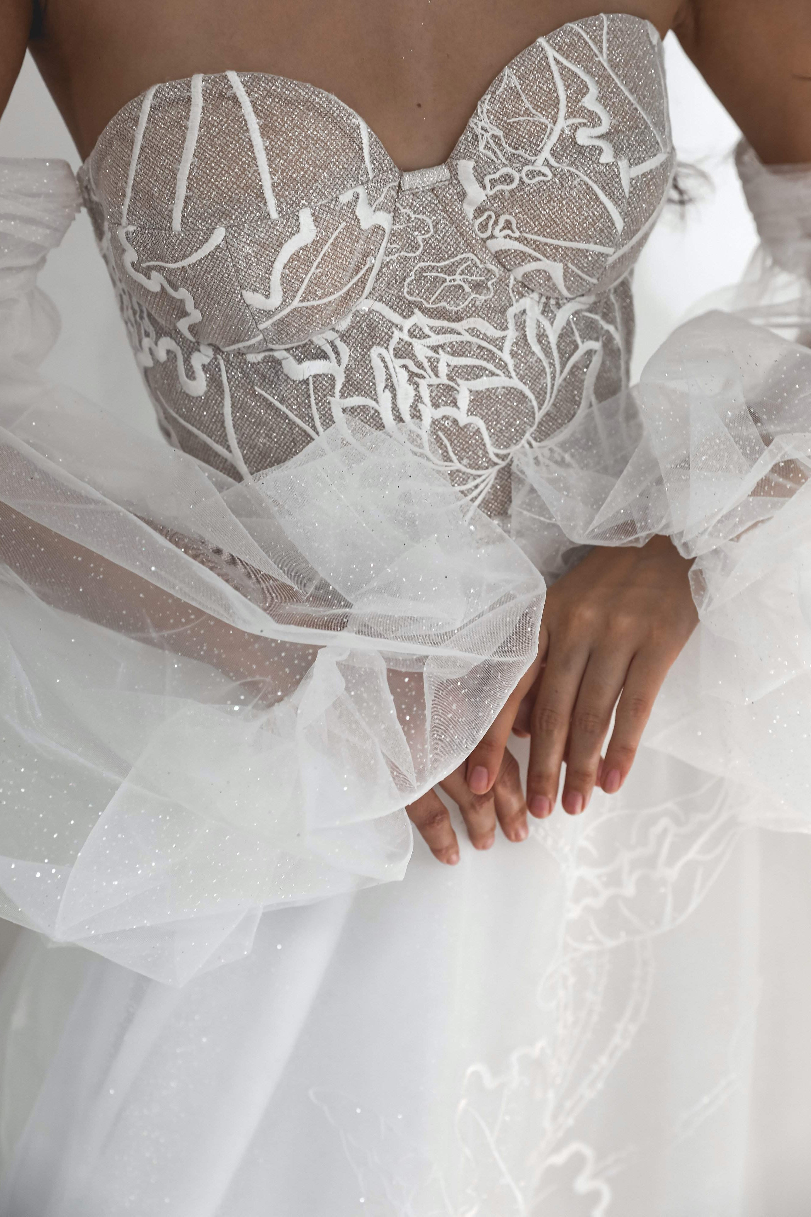 Detachable Organza Wedding Sleeves, Bicep Wedding Sleeves,Bridal outlets Bicep Long Sleeves, Removable Bridal Sleeves