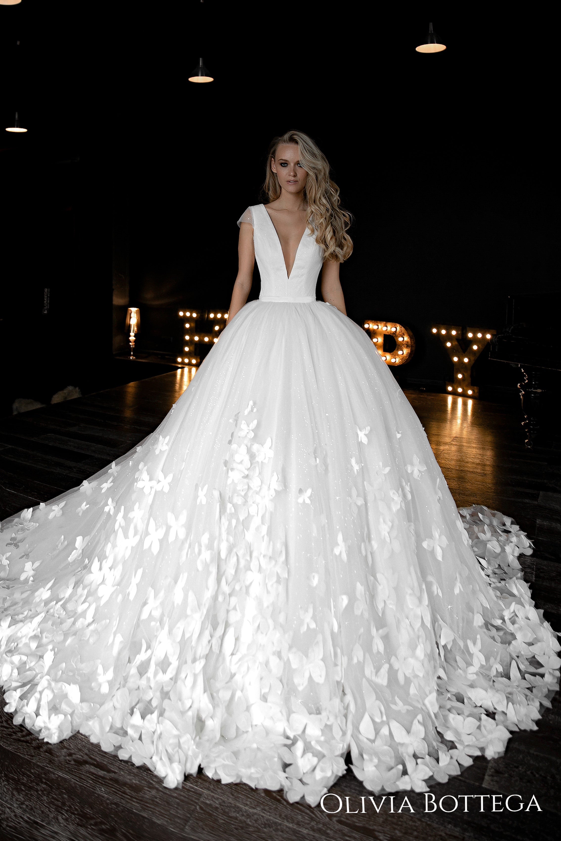 Butterfly Appliqued Wedding Dress Baily – Olivia Bottega