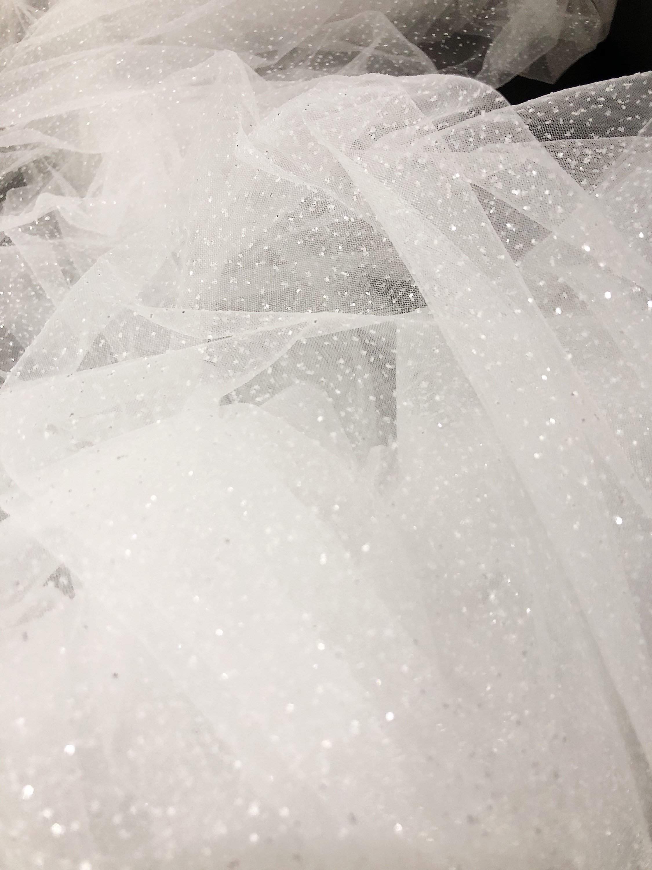 Olivia Bottega Sparkly Wedding Veil | Bridal Accessories Ready-to-Ship / Light Ivory / Shoulders 23 (58 cm)