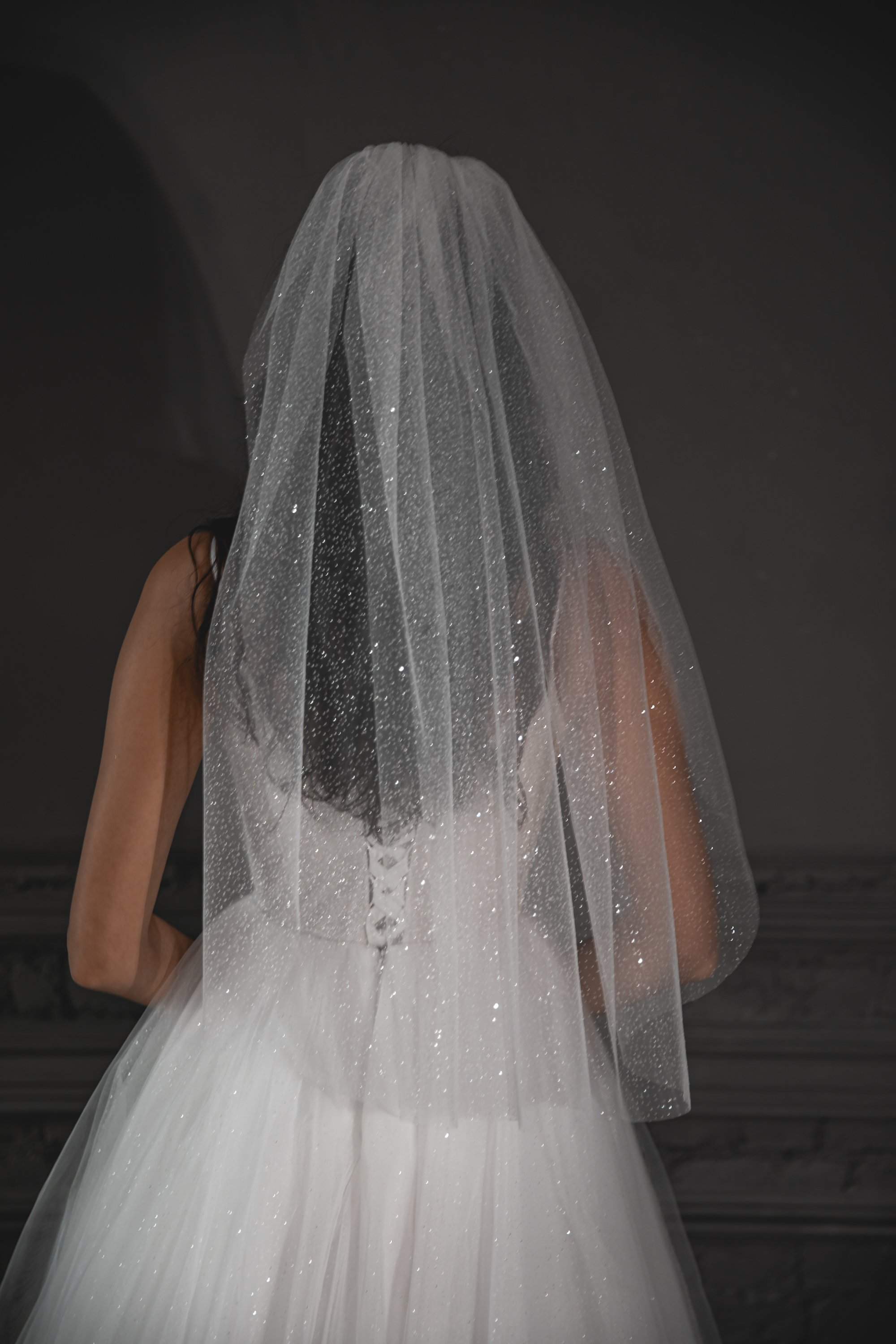 Soft Tulle Shoulder Length Ivory Bride Wedding Veils Short – BestWeddingVeil