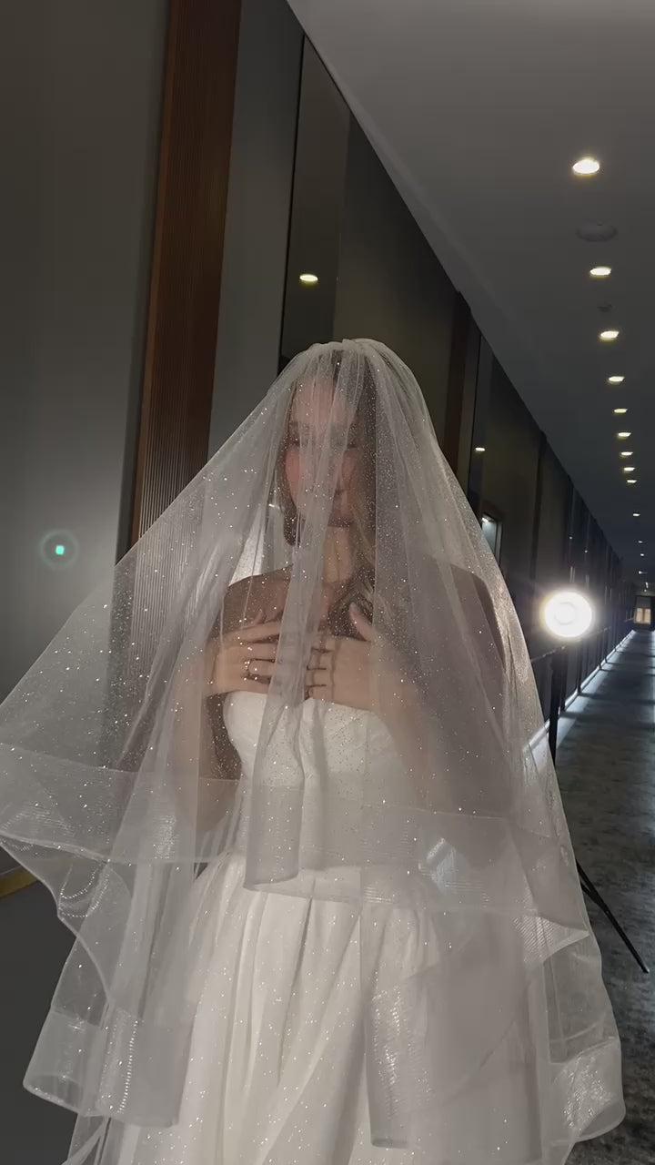 Marionat Bridal Veils 3770F - 3770F - 60x42 - Shimmer Glitter Veil