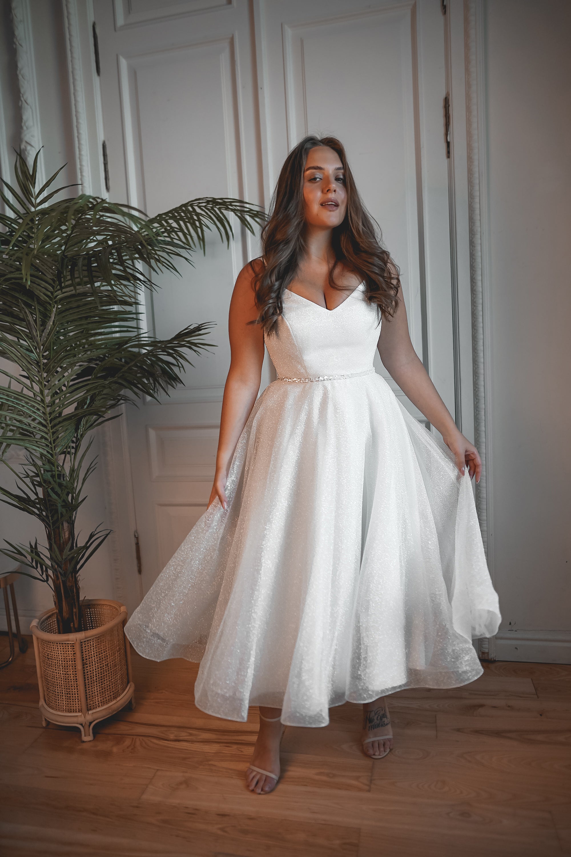 Shiny Wedding & Evening Dress Heist Midi – Olivia Bottega