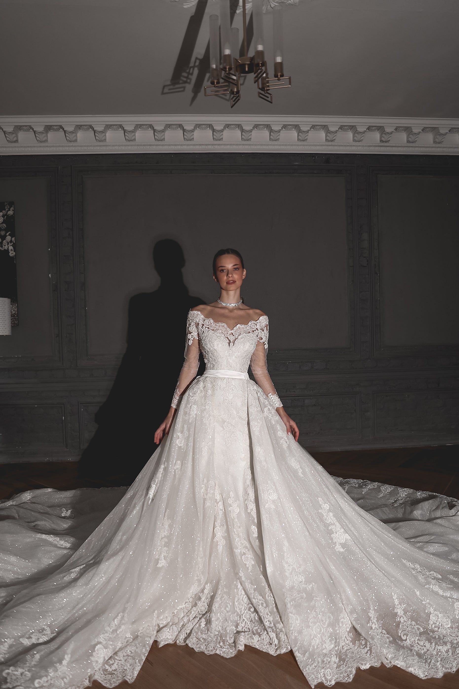 Long-Sleeve Lace Midi - Viero Bridal